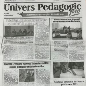 „Univers Pedagogic” pro nr.4 (840) din 26 Ianuarie 2023